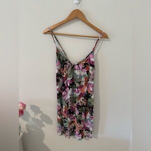 Roxy Tropical Floral Mini Dress - Pink, Green, Black